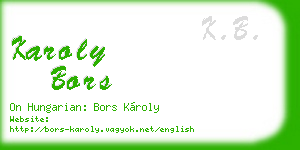 karoly bors business card